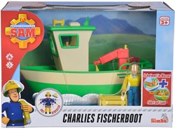 Simba barca da pesca giocattolo Sam il pompiere con figura Charlie
