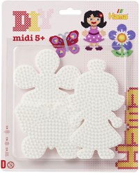 Hama basi per perline da stirare - set creativo farfalla, fiore, bambina