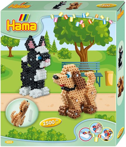 Hama set perline da stirare 3D gatto e cane - 2500 perline giocattolo creativo