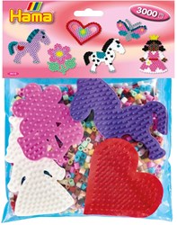 Hama set perline da stirare rosa 3000 pezzi giocattolo creativo
