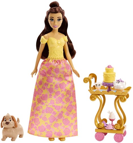 Fisher-Price Disney Princess Belle carrello da tè giocattolo bambola-3