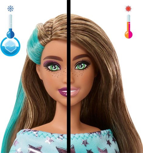 Mattel bambola Barbie set sorpresa compleanno animale con ciocche blu-2