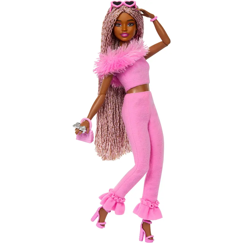 Bambola Barbie Fashionista deluxe con trecce - bambola da gioco con accessori