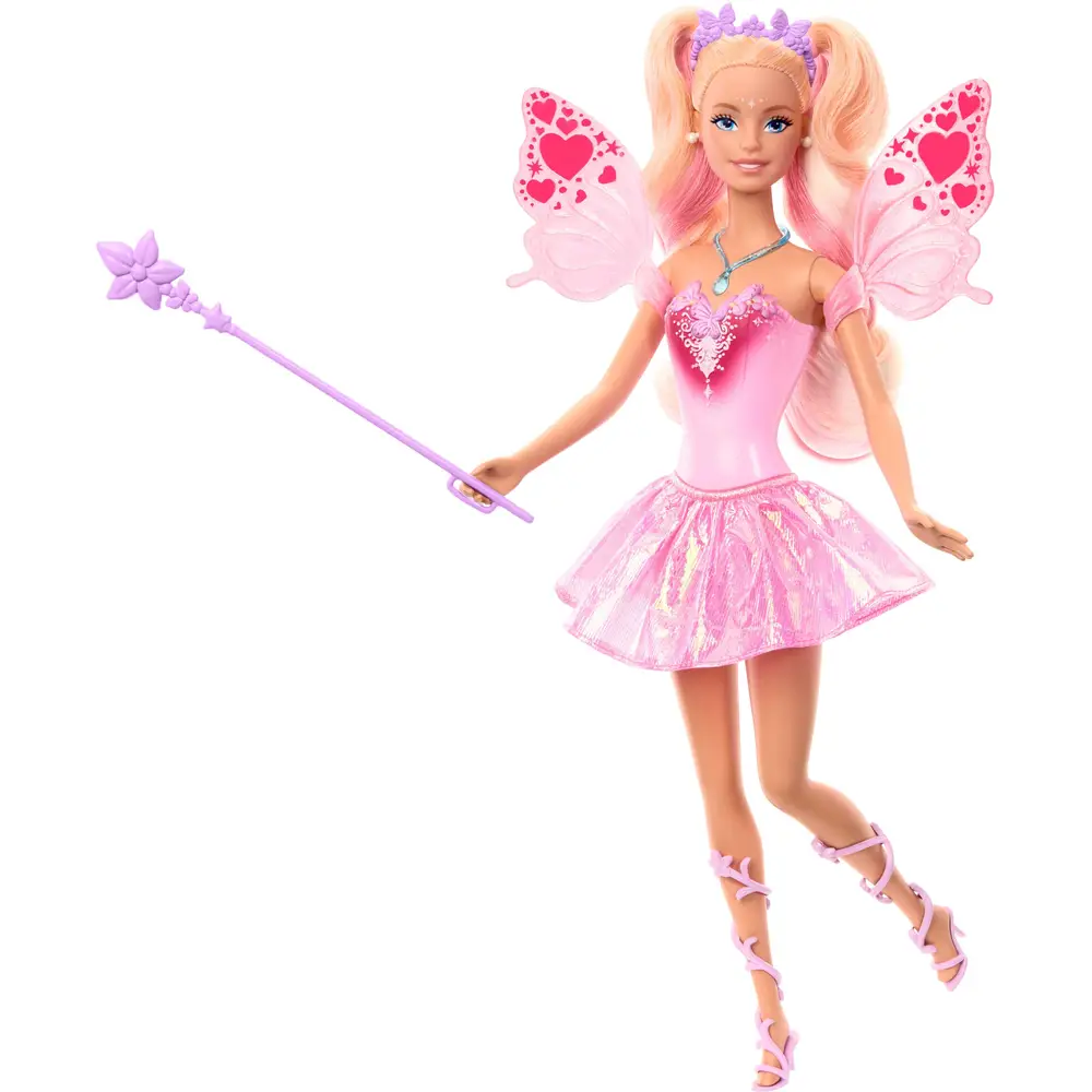 Mattel Barbie bambola fata cambia colore con bacchetta magica e ali