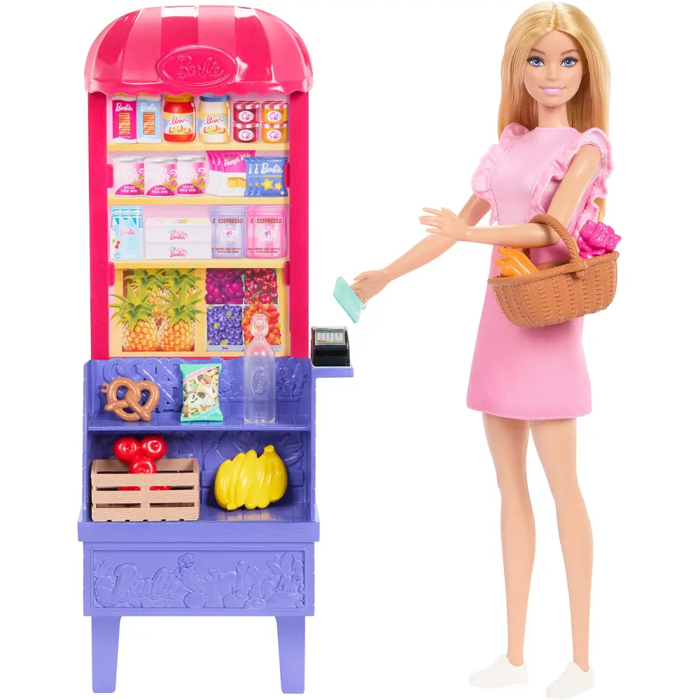 Mattel Barbie Malibu set shopping con accessori e bambola