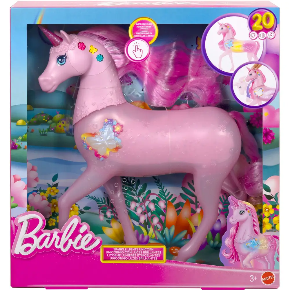 Mattel giocattolo unicorno Barbie - Sparkle Lights Unicorn luce magica
