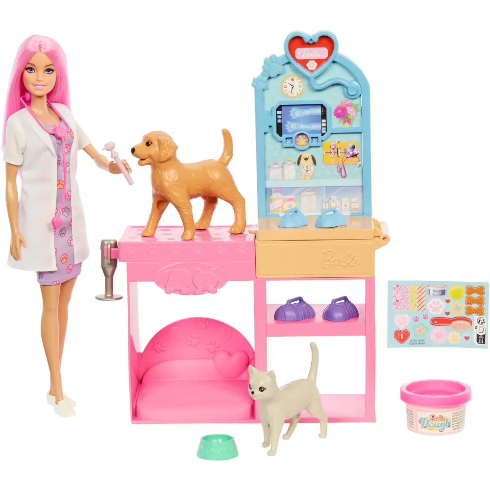 Mattel Barbie clinica veterinaria playset con bambola e accessori - veterinaria