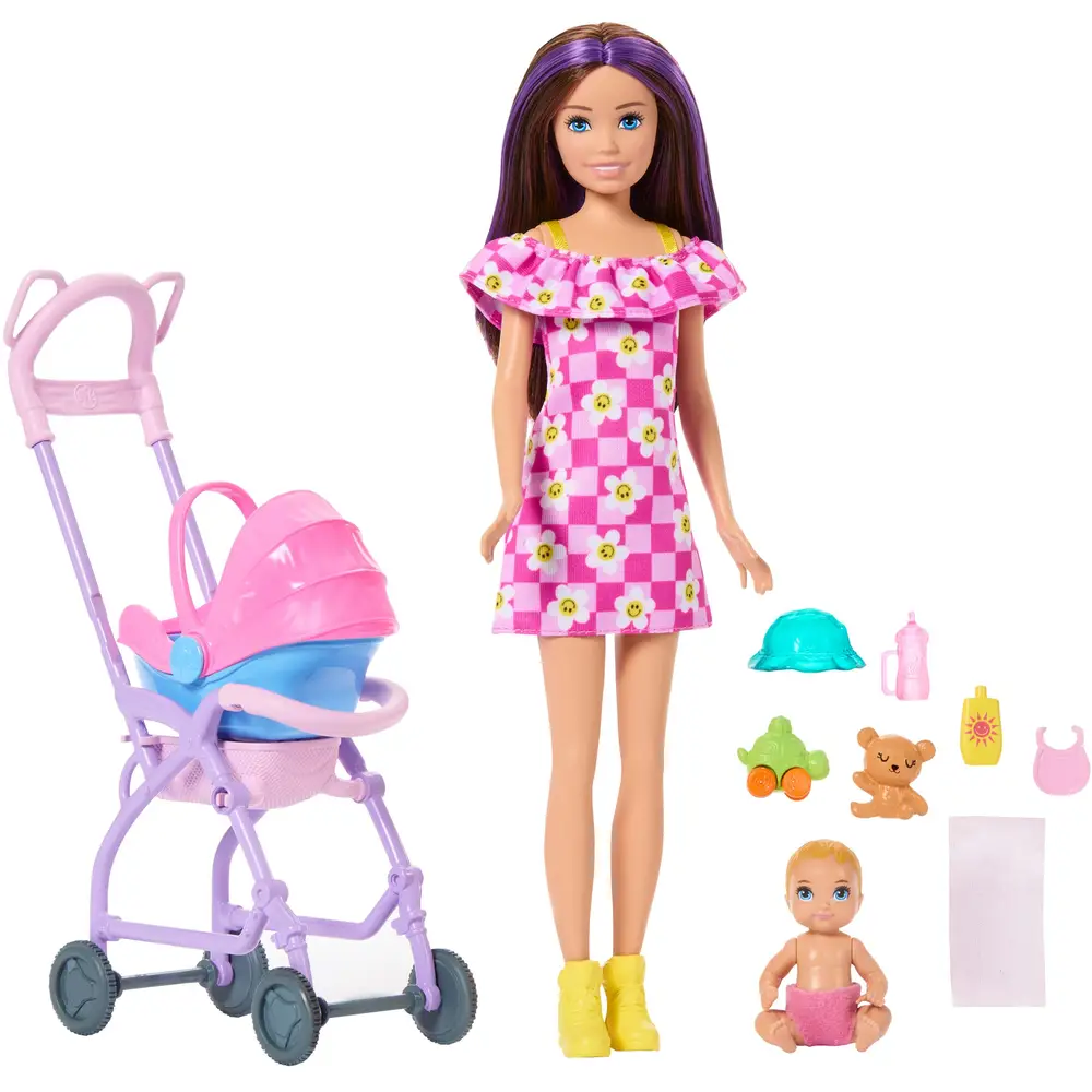 Mattel bambola Barbie Skipper Babysitters set passeggino baby