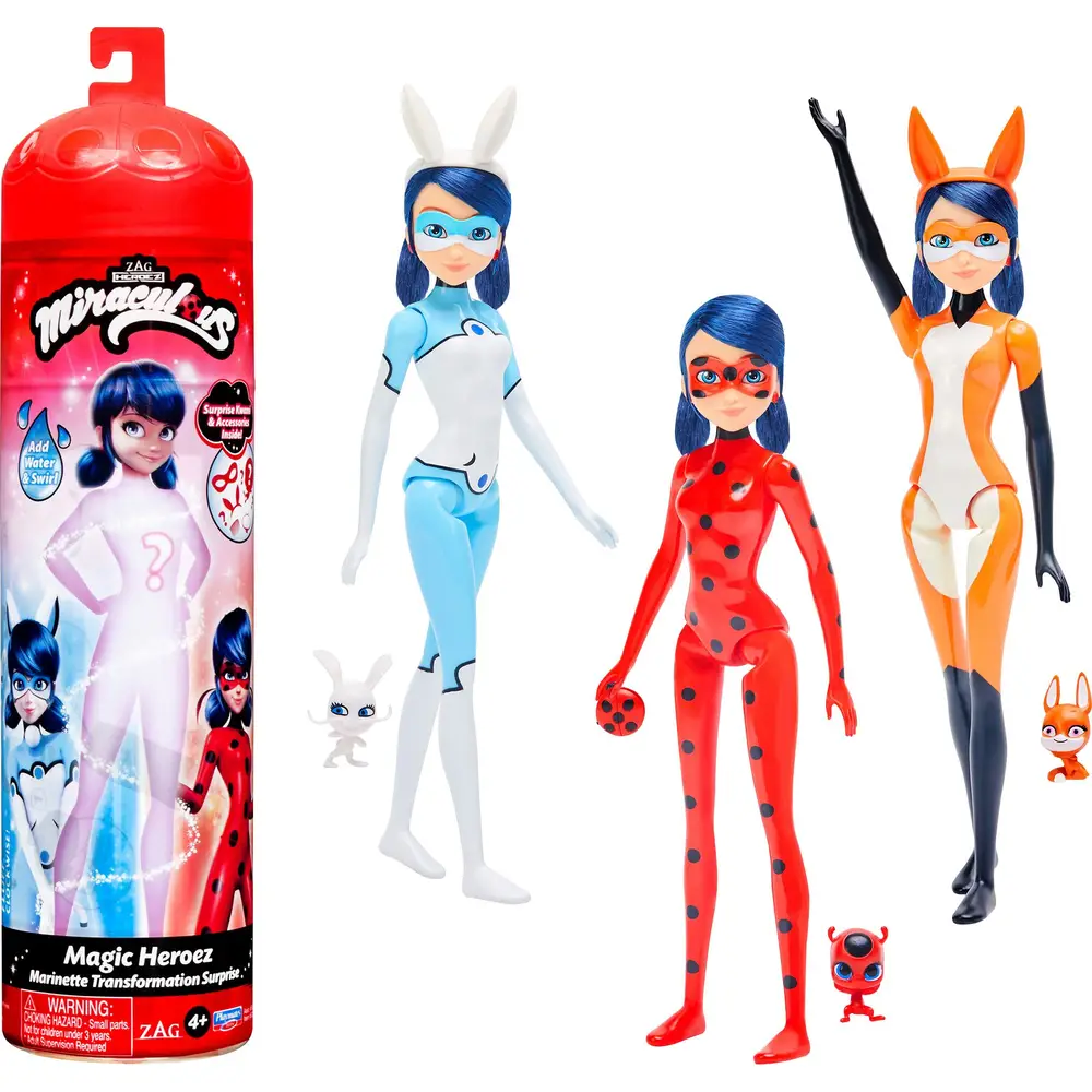 BANDAI bambola Marinette cambio colore Miraculous Ladybug 26cm giocattolo