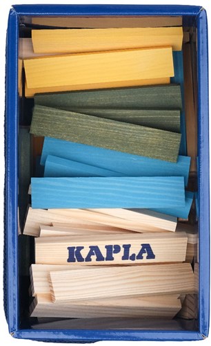 Kapla set di costruzione - gioco in legno 120 tavolette blu, gialle, verdi-3