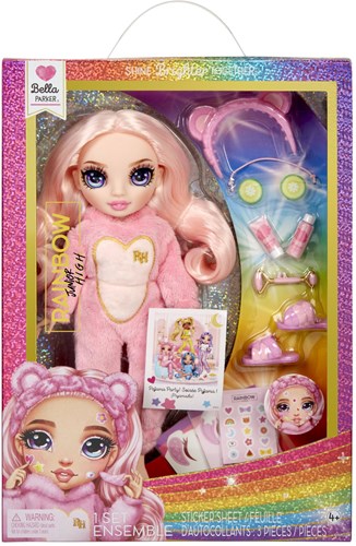 Bambola fashion Rainbow High junior high pigiama party Bella rosa 23 cm giocattolo