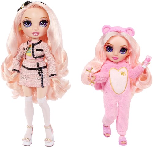 Bambola fashion Rainbow High junior high pigiama party Bella rosa 23 cm giocattolo-3