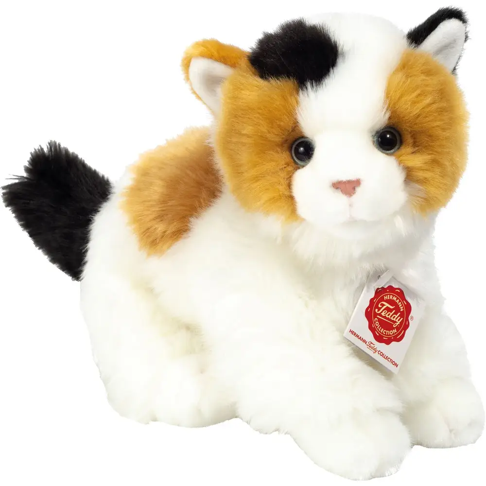 Hermann Teddy peluche gatto tricolore - morbido gatto in peluche 24 cm