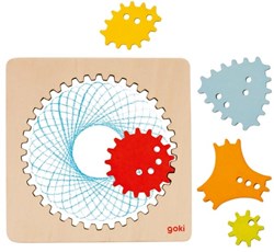 Goki Houten Spirograaf Tekenset, 6dlg.