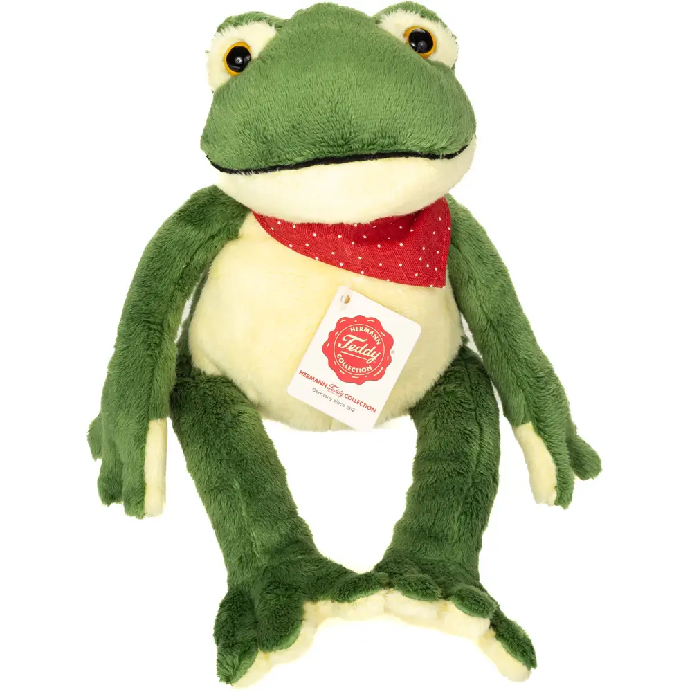 Hermann Teddy peluche rana 28 cm - morbido amico da coccolare