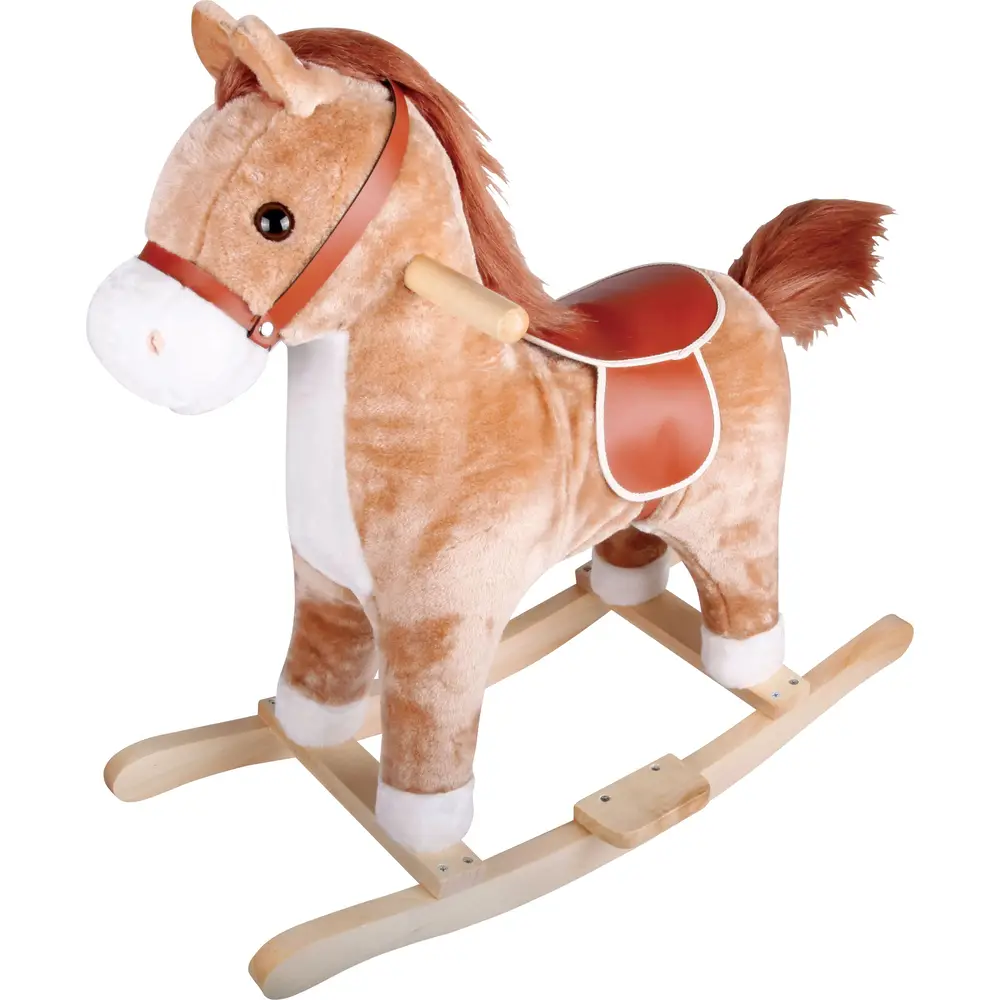 Amia cavallo a dondolo in peluche giocattolo con suoni 65x32x60cm