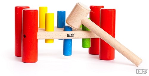 Bajo panca martellante in legno - gioco educativo a colpi per bambini