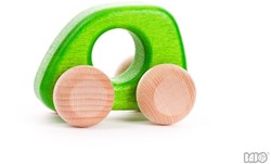 Bajo auto mini in legno - macchinina verde sostenibile