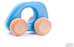 Bajo mini auto in legno - macchinina giocattolo blu chiaro sostenibile