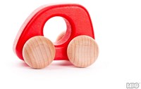 Bajo mini auto in legno - macchinina giocattolo rossa, legno sostenibile