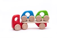 Bajo trasportatore di auto giocattolo multicolore - educativo cartone