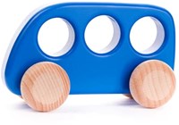 Bajo autobus giocattolo in legno - bus educativo colorato per bambini