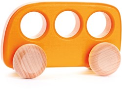 Bajo autobus in legno - giocattolo sostenibile per bambini, arancione