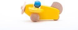 Bajo Aereo in Legno con Pilota - Giocattolo Giallo