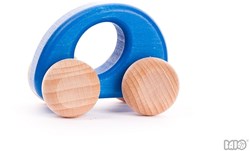 Bajo auto in legno ellisse blu - giocattolo sostenibile per bambini