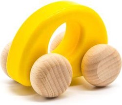 Bajo auto giocattolo in legno Elipse gialla - macchinina in legno sostenibile