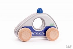 Bajo Macchina della Polizia in Legno - Auto giocattolo blu per bambini