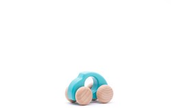 Bajo auto in legno Beetle blu chiaro giocattolo sostenibile