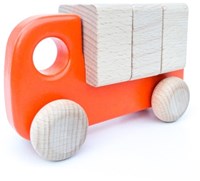Bajo camioncino in legno con blocchi - giocattolo educativo per bambini
