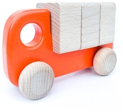 Bajo camioncino in legno con blocchi - giocattolo educativo per bambini