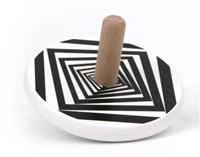 Bajo trottola in legno illusione bianco-nero giocattolo per bambini