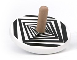 Bajo trottola in legno illusione bianco-nero giocattolo per bambini