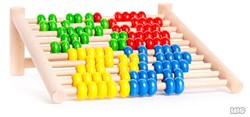 Bajo abaco in legno colorato - gioco educativo con 100 perle