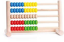 Bajo Abaco in Legno Giocattolo Educativo con 50 Perle - 18 cm