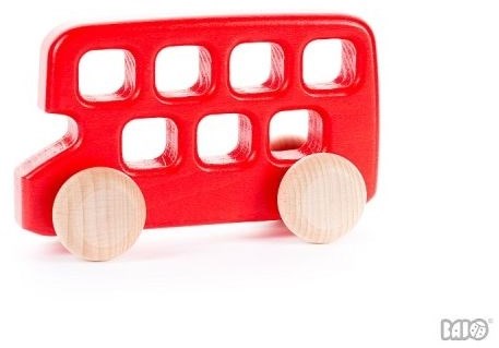 Bajo autobus a due piani in legno rosso veicolo giocattolo 41530