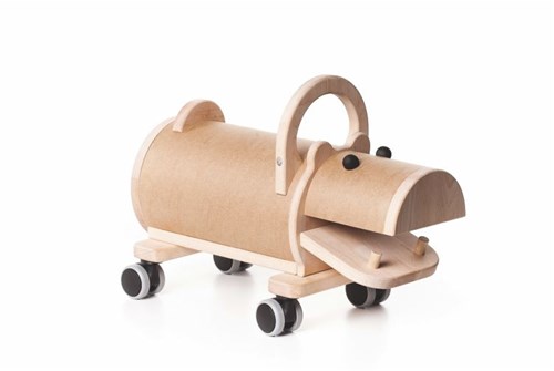 Bajo cavalcabile in legno Hippo - giocattolo ride on per bambini