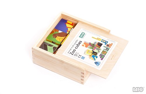 Bajo puzzle in legno Zoo - giocattolo educativo 9 pezzi bambini-2