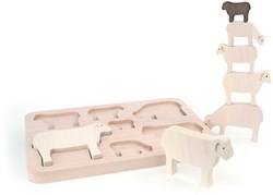 Bajo puzzle in legno forme pecore - gioco educativo 7 pezzi