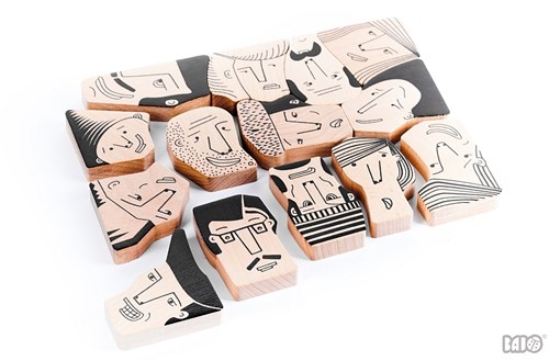 Bajo puzzle di forme in legno Persone - giocattolo educativo 14 pezzi-2