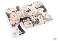 Bajo puzzle di forme in legno Persone - giocattolo educativo 14 pezzi-3