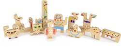 Bajo puzzle in legno Mostri Amichevoli - giocattolo educativo doppio lato