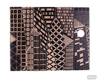 Bajo puzzle di forme in legno Città - giocattolo educativo doppio lato 10 pezzi-2