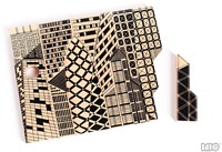 Bajo puzzle di forme in legno Città - giocattolo educativo doppio lato 10 pezzi-3