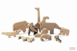 Bajo puzzle in legno Jungle doppio lato - giocattolo educativo 10 pezzi