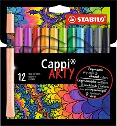 Stabilo pennarello Cappi astuccio ARTY con 12 colori e anello cappuccio