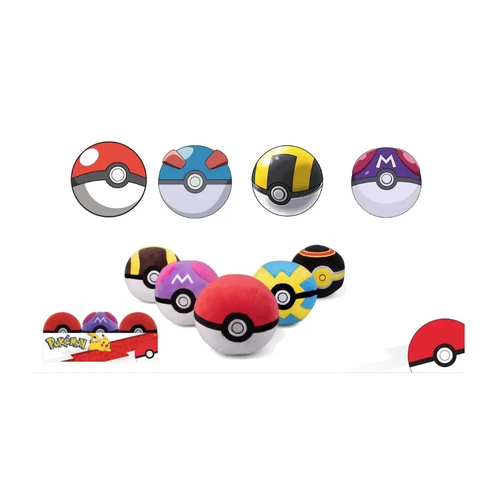 Pokeball peluche giocattolo Pokémon - morbida palla coccolosa